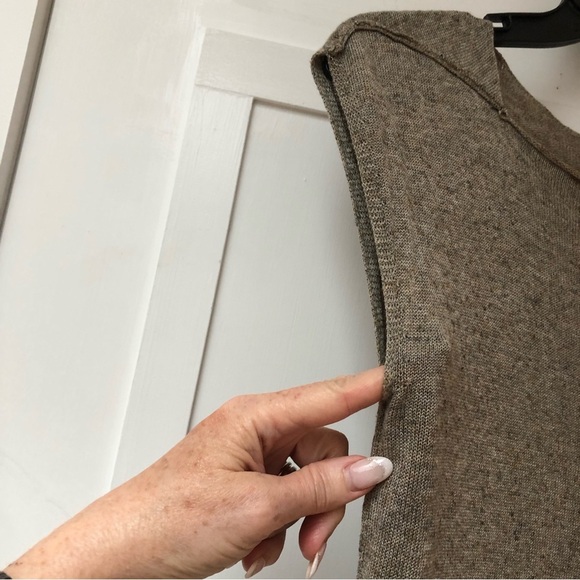 Zara linen blend soft long organic asymmetrical hem body dress heathered M - Picture 5 of 11